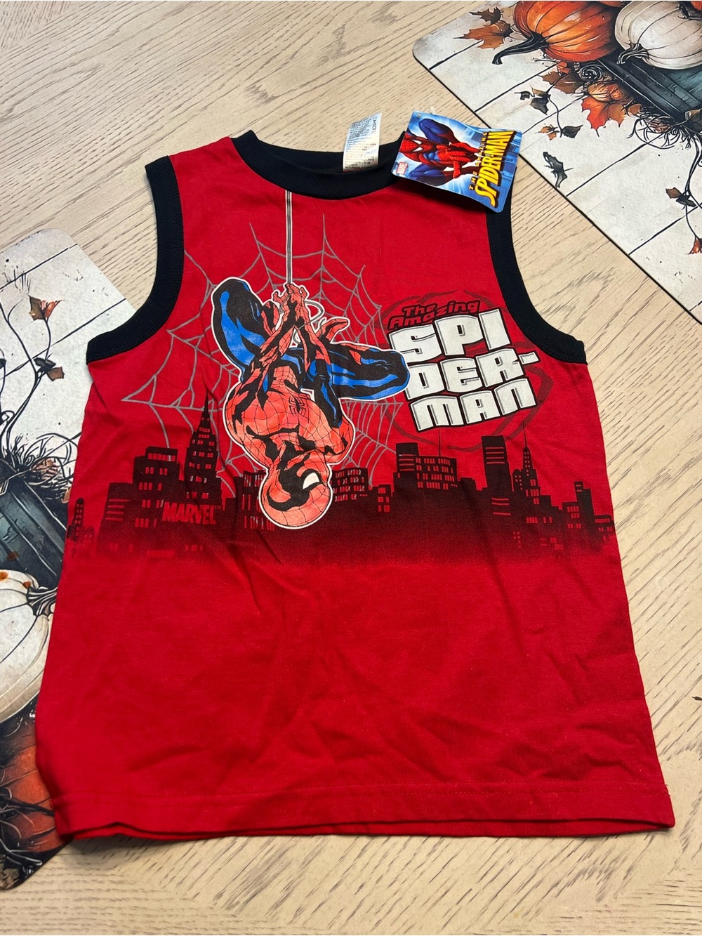 NWT Kids Spiderman Tank Top Shirt Marvel Sz 7 2008